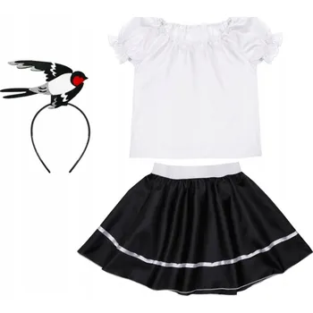 Karnevalový kostým KOSTÝM VLAŠTOVKA, PTAČÍ KOSTÝM NA PLES JARO, KARNEVAL, PŘEVLEK STRAKA, PTAČÍ ČELENKA, VELIKOST 134-140