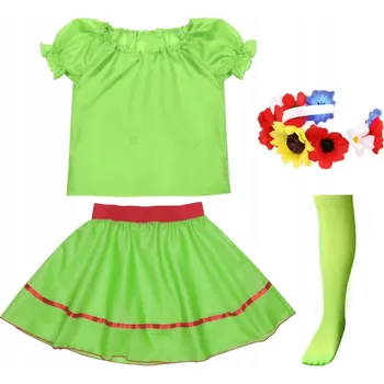 Karnevalový kostým KOSTÝM JARO KOSTÝM PANÍ JARO PŘEVLEK JARNÍ VĚNEC 134-140 4 díly