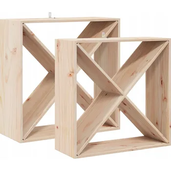 Stojan na víno Stojan na víno, 2 ks, přírodní, 62 x 25 x 62 cm