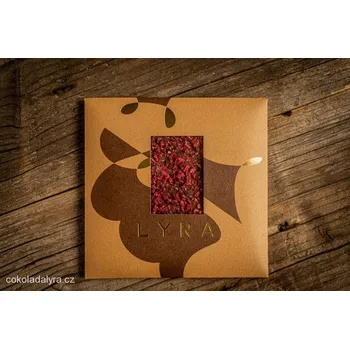 Čokoláda Lyra PREMIUM DARK JAHODA, BRUSINKA Hořká čokoláda s lyofilizovanými jahodami a brusinkami 80 g
