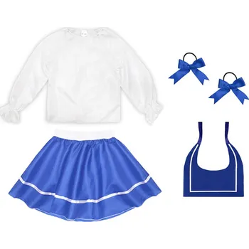 Karnevalový kostým KOSTÝM OUTFIT SUKNĚ BÍLO-MODRÁ 134-140