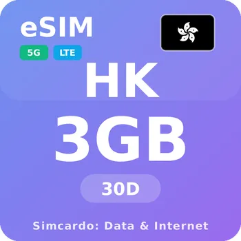 SIM karta Hongkong Mobilní Internet - eSIM 3GB 30 dní datová SIM karta