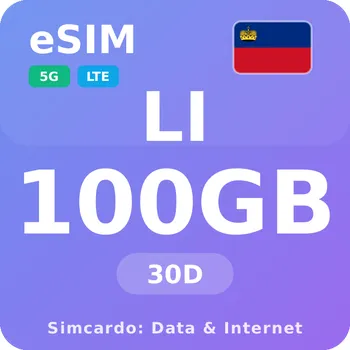 SIM karta Lichtenštejnsko Mobilní Internet - eSIM 100GB 30 dní datová SIM karta