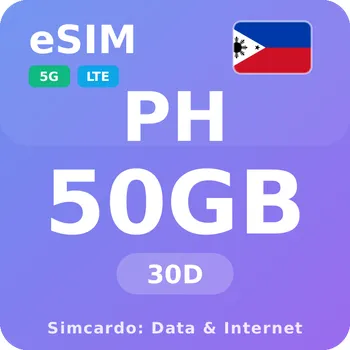 SIM karta Filipíny Mobilní Internet - eSIM 50GB 30 dní datová SIM karta