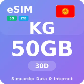 SIM karta Kyrgyzstán Mobilní Internet - eSIM 50GB 30 dní datová SIM karta
