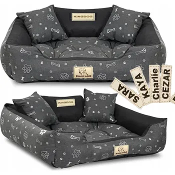 Pelíšek pro psa Pelíšek pro psy kotec 100x75 KINGDOG personalizovaný, nepromokavý, s kostmi