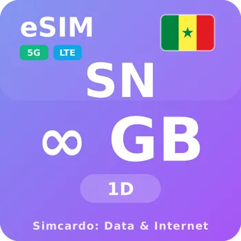 SIM karta Senegal Neomezený Mobilní Internet - eSIM 1 dní datová SIM karta (esims_ULP_1D_SK_V2)