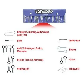 Autodílna Montážní/demontážní nářadí-sada, rádio KS TOOLS 500.1370