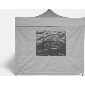 Zahradní altán 4m boční plachta nůžkový stan s oknem barva Šedá
