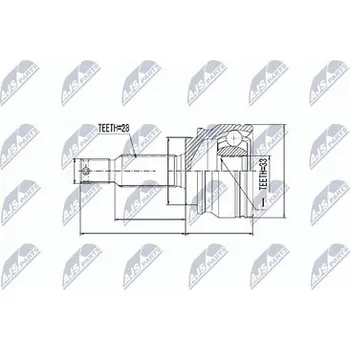 Poloosa kola Sada kloubů pro hnací hřídel NTY NPZ-CH-010