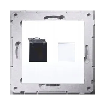 Elektrická zásuvka Internetová zásuvka jednoduchá RJ45 kat. 6 bílá Simon54 D61.01/11