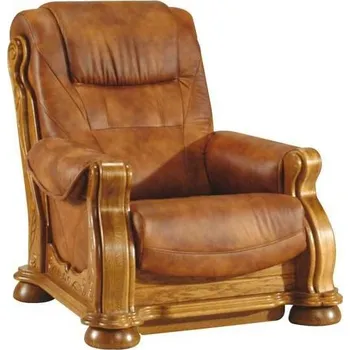 Křeslo PYKA Křeslo k sedací soupravě Cezar II Dřevo: Pyka 11, Hlavní látka: kůže S16