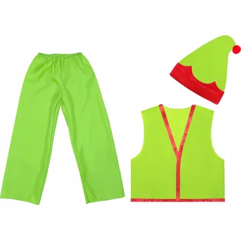 Karnevalový kostým KOSTÝM ELF KOSTÝM SKŘÍTEK POMOCNÍK MIKULÁŠE VÁNOČNÍ ZELENÝ 134-140 3el