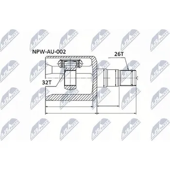 Poloosa kola Sada kloubů pro hnací hřídel NTY NPW-AU-002