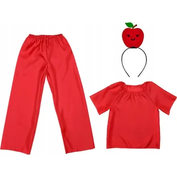 Karnevalový kostým KOSTÝM JABLKO KALHOTY ČELENKA JABLKO 98-110 4 dílků