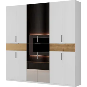 Šatní skříň Skříň eMeblast Skříň 270/240 270 x 240 x 53 cm bílá skříň se zrcadlem