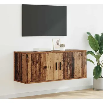 Televizní stolek vidaXL Nástěnný TV kabinet Nástěnný Staré dřevo 100 x 34,5 x 40 cm [881153]