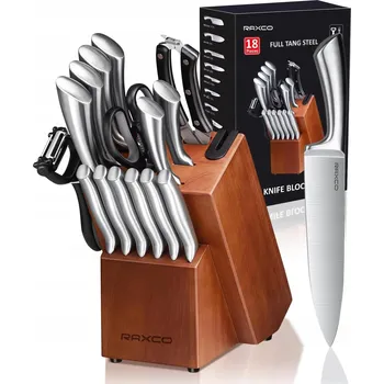 Kuchyňský nůž RAXCO Sada kuchyňských nožů 18dílná ocelový blok s ostřičkou