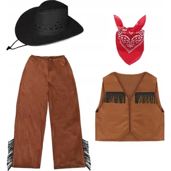 Karnevalový kostým KOSTÝM ŠERIF KOVBOJ VESTA KLOBOUK 134-140