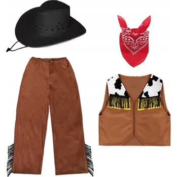 Karnevalový kostým KOSTÝM ŠERIF KOVBOJ VESTA KLOBOUK 134-140