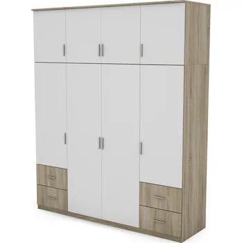 Šatní skříň Skříň eMeblast Skříně s otevíracími dveřmi 200 x 242 x 60 cm dub sonoma světlý