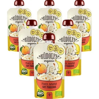 Rudolfs BIO Broskev, banán, celozrnná ovesná kaše 6 × 110 g