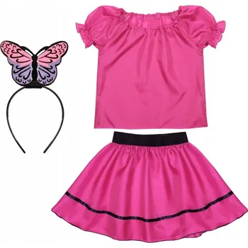 Karnevalový kostým KOSTÝM MOTÝLEK ČELENKA HALENKA SUKNĚ 134-140