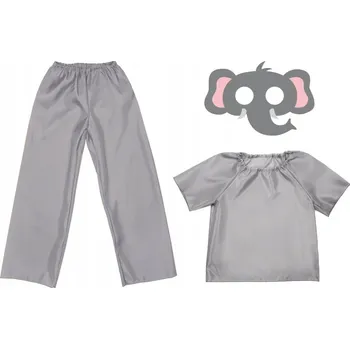 Karnevalový kostým KOSTÝM SLON SLON KALHOTY MASKA 134-140 3 díly