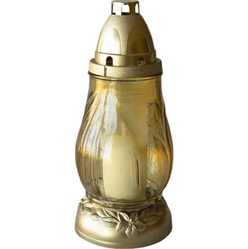 Smuteční dekorace Lampa hřbitovní sklo 24cm (80g) (hoří 28hod) paraf. - mix variant či barev