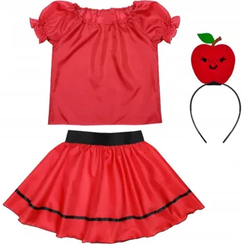 Karnevalový kostým KOSTÝM JABLKO SUKNĚ HALENKA ČELENKA 134-140 4e