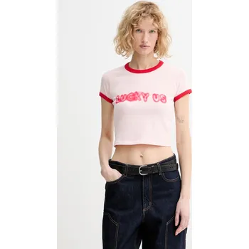 Bavlněné tričko Kenzo FG52TS0124SK růžová 03X, vel. S