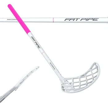 Florbalová hůl Fat Pipe RC 29 RACING SERIES SILK WHITE Florbalová hůl bílá / růžová, Levá (levá ruka dole), 96cm (=106cm)