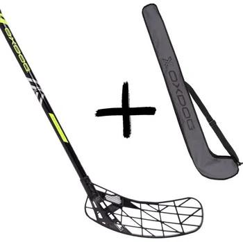 Florbalová hůl Oxdog SENSE HES 29 YL SWEOVAL MBC + Stickbag Set florbalky s vakem žlutá / černá, Pravá (pravá ruka dole), 96cm (=106cm)
