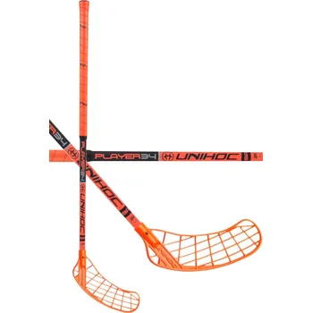 Florbalová hůl Unihoc Basic PLAYER 34 neon orange/black Florbalka černá / oranžová, Pravá (pravá ruka dole), 87cm (=97cm)