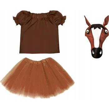 Karnevalový kostým KOSTÝM KONÍKOVÁ SUKNĚ HALENKA ČEPICE 116-128 3el