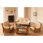 PYKA Kožená sedací souprava Alex 3+1+1 bez rozkladu Dřevo: moření 11, Hlavní látka: kůže S16