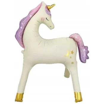 Balónek Fóliový balónek JEDNOROŽEC dekorace narozeniny pro holčičku 87x97 cm VP