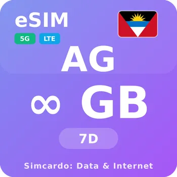 SIM karta Antigua a Barbuda Neomezený Mobilní Internet - eSIM 7 dní datová SIM karta (esims_ULP_7D_AE_V2)