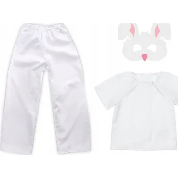 Karnevalový kostým KOSTÝM KRÁLÍČEK PŘEVLEK ZA ZAJÍČKA JARO Velikonoce BÍLÝ 98-110 3 dílků