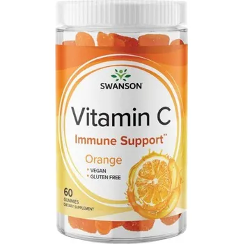 Swanson Vitamin C Doplněk stravy pro podporu imunity 60 ks, Pomeranč, gummies