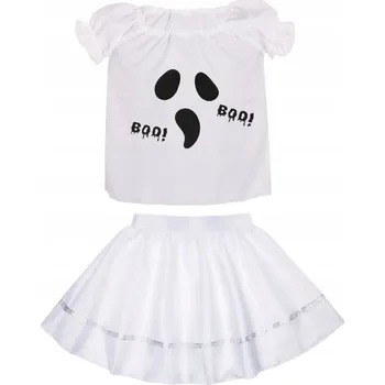 Karnevalový kostým KOSTÝM DUCH HALLOWEEN HALENKA SUKNĚ KOSTÝM DUCHA DĚTSKÝ 98-110