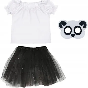 Karnevalový kostým KOSTÝM PANDA SUKNĚ HALENKA ČEPICE 134-140 3ks