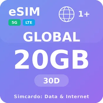 SIM karta 1 zemí Mobilní Internet - eSIM 20GB 30 dní datová SIM karta