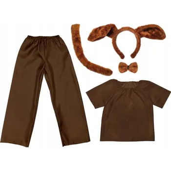 Karnevalový kostým KOSTÝM PEJSEK ČELENKA KALHOTY HALENKA 134-140 5 dílků