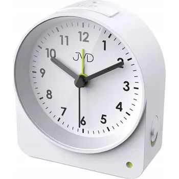 Budík BÍLÝ AUTOMATICKY PODSVÍCENÝ BUDÍK S OPAKOVANÝM ZVONĚNÍM JVD SRP5138.1 10 cm