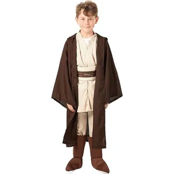 Karnevalový kostým Dětský kostým Jedi, válečnický kostým s pláštěm a kapucí, tunika s županem a kapucí, na Halloween,