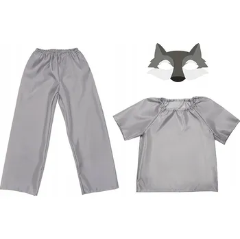 Karnevalový kostým KOSTÝM VLK KALHOTY MASKA 134-140 3 díly