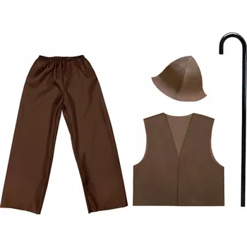 Karnevalový kostým KOSTÝM PASTÝŘ, KOSTÝM PASTÝŘE, BETLÉM, VESTA, HŮL, HNĚDÝ 98-110