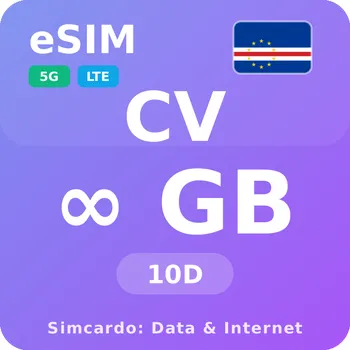 SIM karta Kapverdy Neomezený Mobilní Internet - eSIM 10 dní datová SIM karta (esims_ULP_10D_CR_V2)