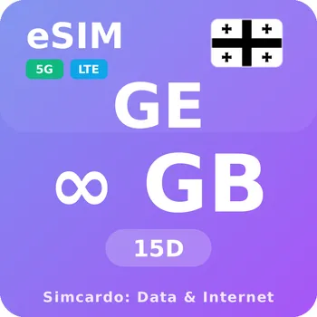 SIM karta Gruzie Neomezený Mobilní Internet - eSIM 15 dní datová SIM karta